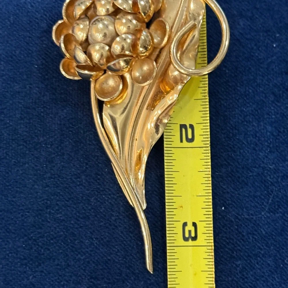 Vintage Brooch Floral blower by Napier stamped
